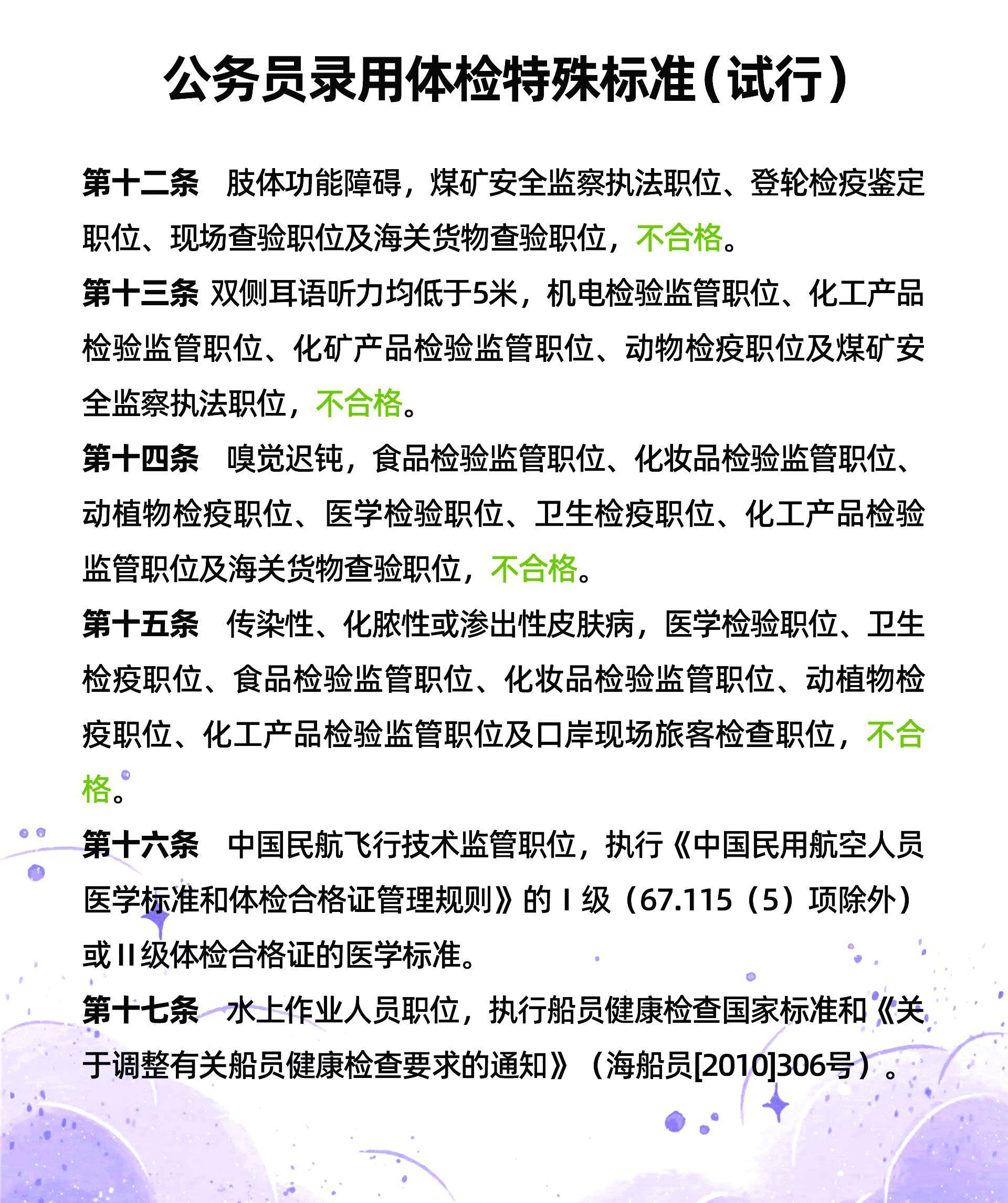 公务员体检不合格标准细则全面解读