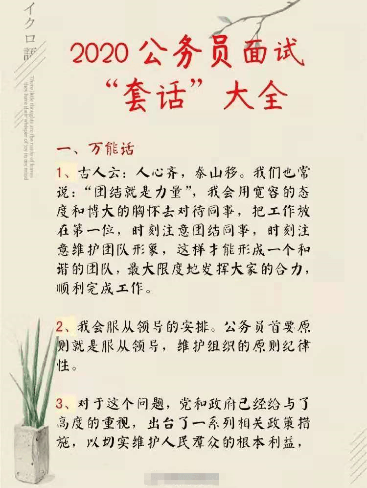 公务员面试技巧与套话深度解析